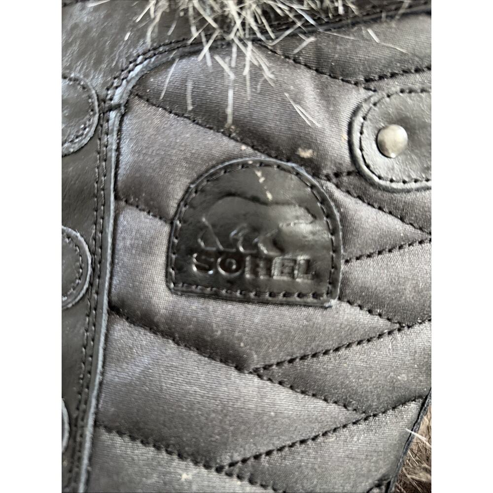 Sorel Womens Tofino 2 Fur Waterproof Tall Lace Insulated Boots 7.5 Black Winter - Picture 2 of 12